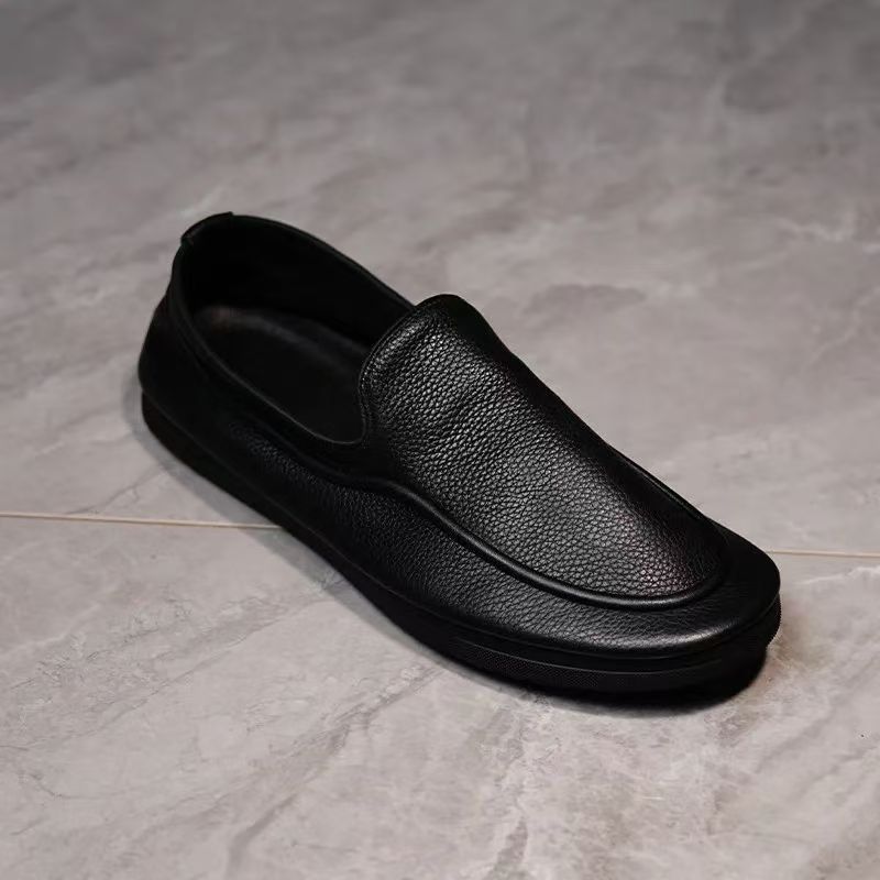 MOCASSINS EN CUIR NOIR SOUPLE-MG