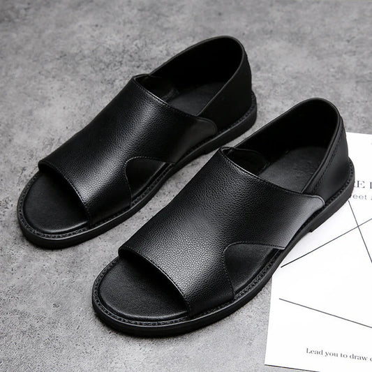 SANDALES EN CUIR NOIR 2026-MG
